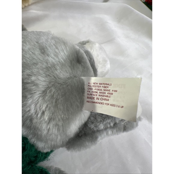 Fine Toy Co Vinatge Christmas Plushies Mouse & Bear With Sweaters 10" Set Of 2 - Picture 6 of 6